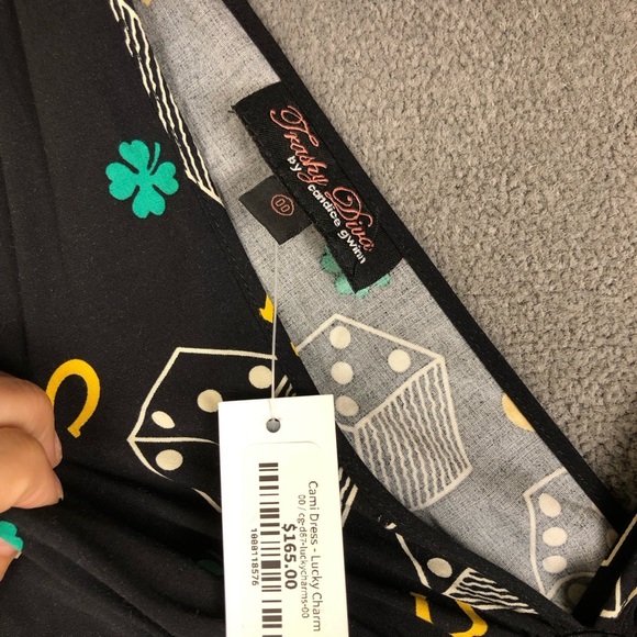 Trashy Diva retro deep cut cami dress lucky charm size 00 - Picture 4 of 8